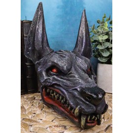 Ebros Gift Ancient Egyptian Underworld Macabre Zombie Jackal God Anubis Head Figurine Gods of Egypt Deity of The Dead Mummification and Afterlife Sculpture