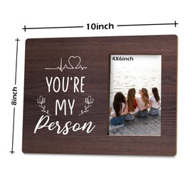 corner wind You're My Person Photo Frame Gift, Best Friends Birthday Gifts for Women BFF Best Friends Besties, Wood Picture Frame for Tabletop Display, Friendship Photo Frame Holds 4x6 Inches Photo