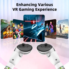 VR Handle Attachment for Meta Quest, Extension Controller Accesories, Virtual Reality Headset (White Graffiti, Quest 3/3S)