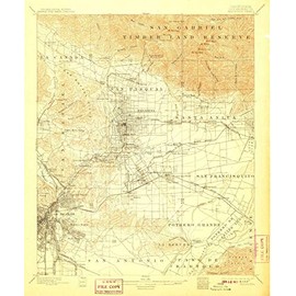 YellowMaps Pasadena CA topo map, 1:62500 Scale, 15 X 15 Minute, Historical, 1900, Updated 1907, 19.8 x 16.6 in - Paper