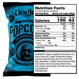 Oogie's Gourmet Popcorn | 4 Pack | Variety Flavor Pack | Gluten Free Popcorn Snacks | 4.25 Ounce Big Bag