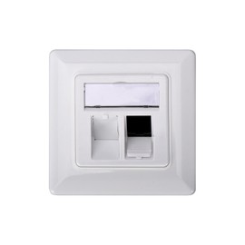 2x Assmann DN-93615 Digitus Professional Cat 6A Keystone Module, Shielded, Tool-Free Mounting Connection + Matching Empty Box + Surface-Mounted Housing White