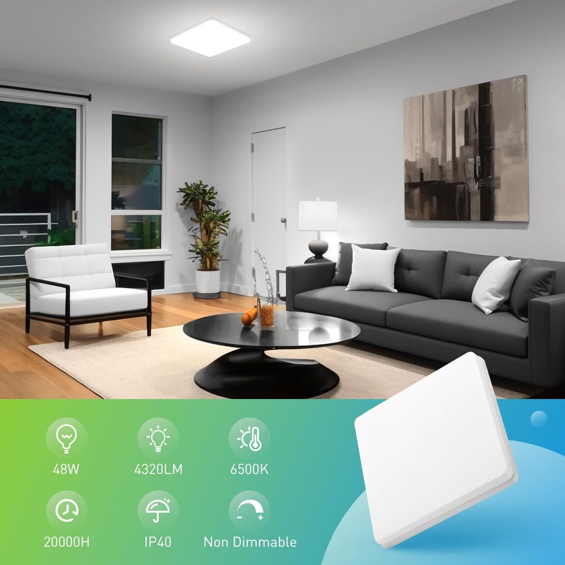 Yafido Ceiling Light Ultra Slim 48W 4320LM LED Panel Light