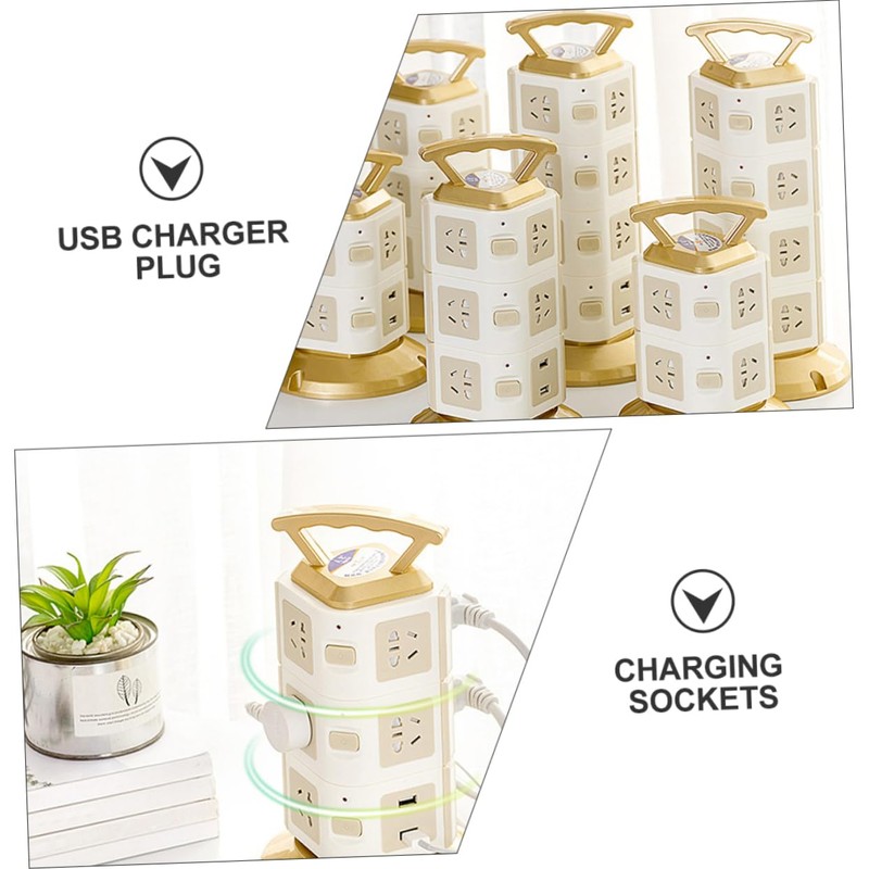 Tofficu Multipurpose Extension with USB Charging Ports Power Cord Overload