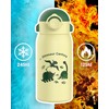 Fjbottle 600 ml Children's Stainless Steel Water Bottle with Straw