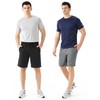 TEX2FIT 2-Pack Men's Athletic Terry Shorts with Elastic Waistband, 2