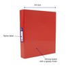 Oxford Premium A4 Ring Binder, Red Single Folder, 25mm Capacity