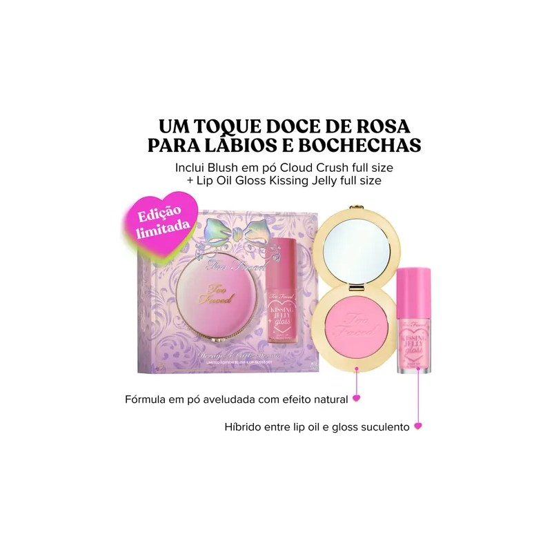 Brillo de labios Too Face Kissing Jelly and Blush Cloud
