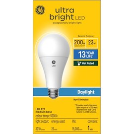 GE Ultra Bright LED 200 Watt Replacement, Daylight, A21 General Purpose Bulb (1 Pack)
