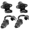 DARKGUARD 2Piece 3 Pin Tractor Sockets and 2Pieces 3 Pin
