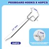 Waltool 40Pcs 4" /100mm Stainless Steel Pegboard Display Hooks Bulk
