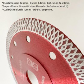 2x 125 mm Diamond Cutting Disc, Tiles Diamond Disc - Professional Quality