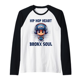 Hip Hop Heart Bronx Soul Raglan Baseball Tee