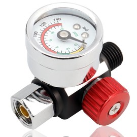 Yakamoz 1/4 Inch Air Compressor Regulator with Gauge, 0-140 Psi Precise Control Spray Gun Air Pressure Regulator Paint Sprayer Air Adjusting Valve Regulator for Pneumatic Tool