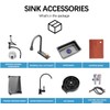 Black Nano Kitchen Sink 304 Stainless Steel Waterfall Sink Single