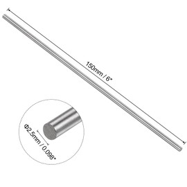 uxcell 20pcs Round Steel Metal Rods, 2.5mm x 150mm High Speed Steel (HSS) Lathe Bar Stock Tool, for Shaft Gear Drill Lathes Boring Machine Turning Miniature DIY Craft