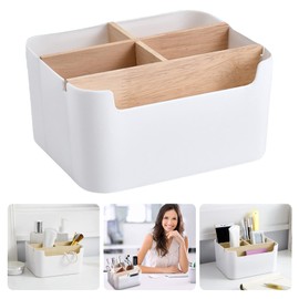 5 Compartments Desktop Organiser, Pen Organiser, Pen Holder, Desk Organiser, Wood, Pen Box, Storage Box, Desk, Table Organiser, Bamboo Organiser Desktop for Office, School, Home