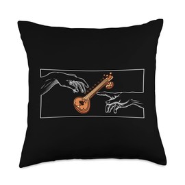 Sitar God hands for Sitarist on Sitar Throw Pillow