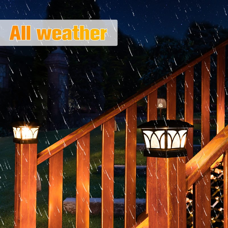 VOLISUN Solar Post Cap Lights Outdoor 8Pack, with Edison LED