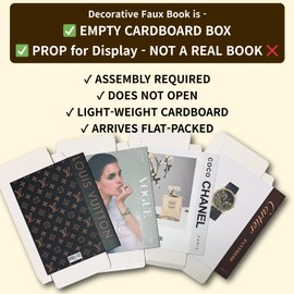 LUXE LARGE | 4 PCS Faux Decorative Books for Home Decor | Not Real Books | Coffee Table Decor, Shelf Styling & Modern Aesthetic Accent Pieces for Living Room, Office, Entryway, or Bookshelf Display