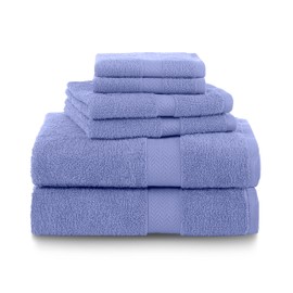 Martex 6-Piece 100% Ringspun Cotton Towel Set | Quick Dry | Super Absorbent & Soft | Lightweight | 2 Bath Towels | 2 Hand Towels | 2 Wash Cloths | Lavender