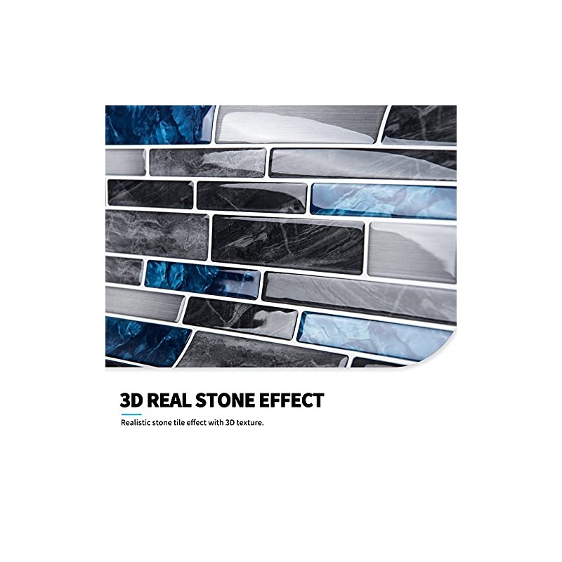 Art3d 10-Sheet Premium Self-Adhesive Kitchen Backsplash Tiles in Marble,30 *