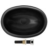 LQS Black Oval RV Kitchen Sinks, 16.73" x 11.81" Small