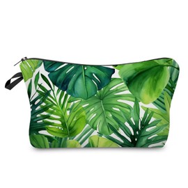 Livel lhood Palm Leaves Makeup Bag Cute Small Organizer Zipper Pouch Palm Leaves Cosmetic Bag Birthday Present for Women Friends-1, hzj0801