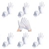 White Gloves Cotton Fabric Gloves White Washable and Stretchy Cloth