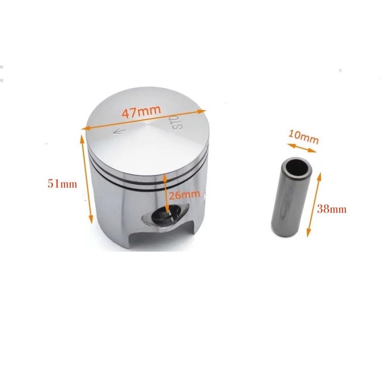 70cc (47mm BORE) PISTON & RING SET 10mm WRIST PIN