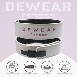 Genuine Leather Weight Lifting Belt with Lever Buckle, 10mm Thick 4" Leather Lumbar Back Support, Gym Belts Ideal for Training, Weightlifting, Bodybuilding, Squats and Deadlifts (Light Gray, S ( 31"-36"))