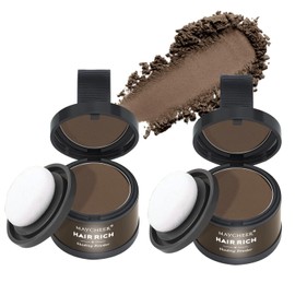 selfrong 2PCS Maycheer Hairline Shadow Powder, Waverloo Magic Root Cover Up, Enhance Hairline Powder for Thinning Hair, Waterproof Multi-Function Root Touch Up Hair Powder for Women Men (Dark Brown)