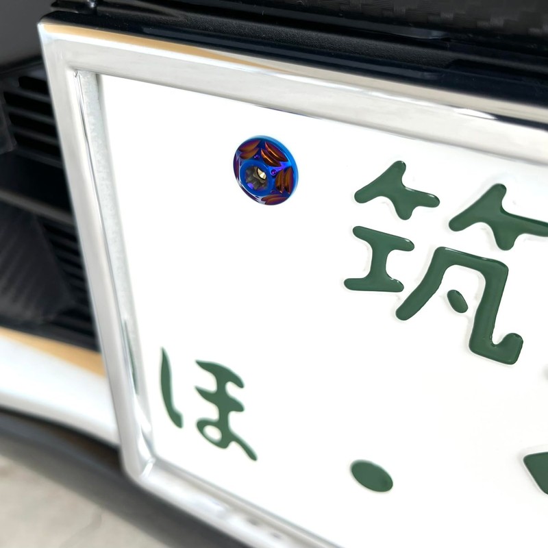 RENPA Titanium Alloy Number Plate Specific Bolt with Snowflake Design,