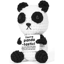 AICase Positive Crochet Panda Animals Emotional Support Nuggets Inspirational Knitted Unique Decorations Birthday Christmas Gifts for Women Men Her Him Sister Mom Dad Girls Boys Fans