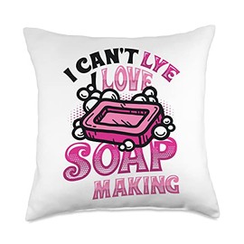 Soap Maker Designs Handmade Soap I Can´t Lye Love Soap Making Throw Pillow, 18x18, Multicolor