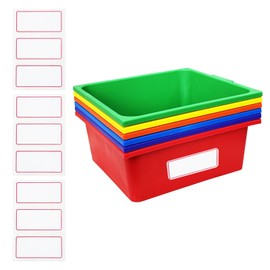 Veiuwa 24 PCS Classroom Bins,Plastic Storage Bins for Classroom Library,Organization Bin,Suitable for Classrooms, Homes, Kindergartens, etc.