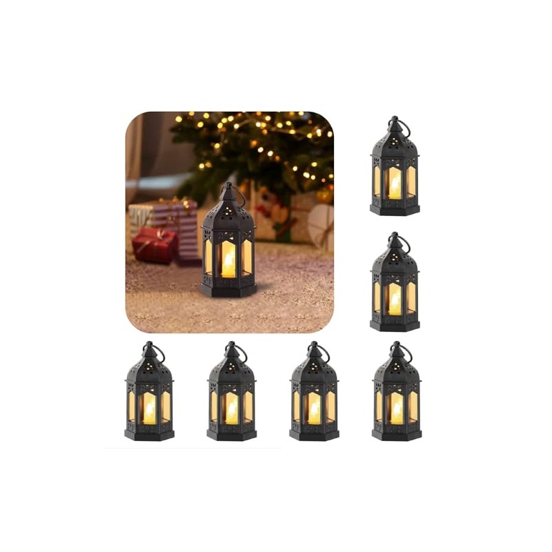 Mini linternas decorativas para interiores: 6 unidades de linternas LED