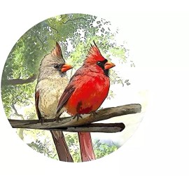 Fashion Jewelry TREE CARDINAL BIRDS  1" Pendant on 925 Sterling Silver 20" Necklace Men Women