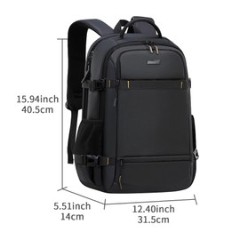 Wesoke Business Laptop Backpack Large Travel Work Backpack Bag, Water Resistant Carry On Travel Backpack Computer Rucksack Bag Casual Daypack for Men Women Fits 15.6 Inch Laptop and Notebook, Black