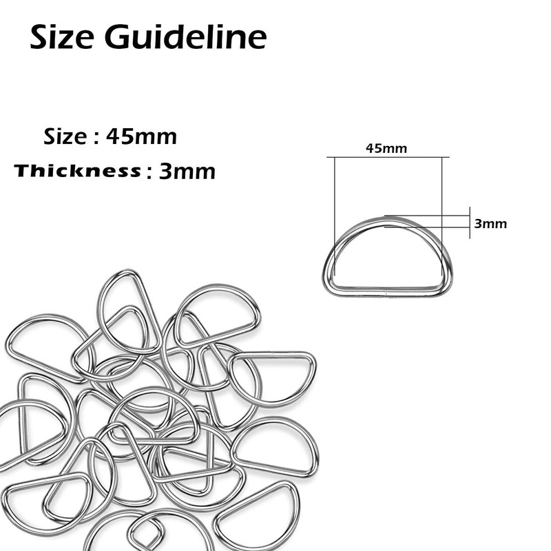 Trimming Shop Non Welded Metal D Ring Fasteners Durable Buckles