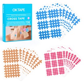 OK TAPE Cross Tape for Muscle Trigger Points and Acupuncture Points,Strong and Versatile for Home, Office, and Outdoor Use，Mix Box, 136PCS