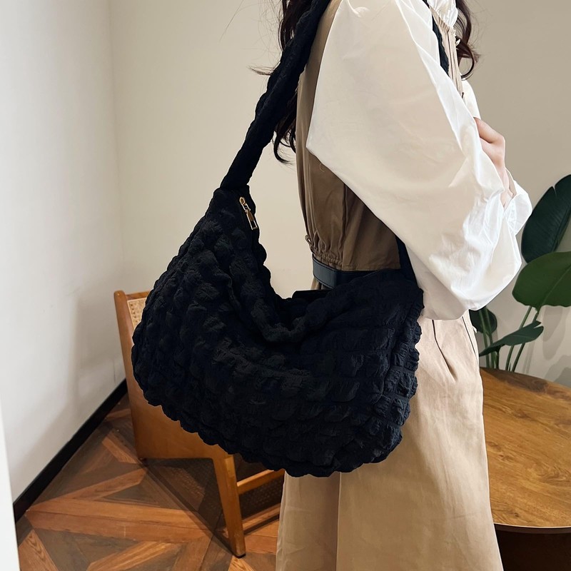 Petit-Germe Popcorn Bag, Shoulder Bag, Zipper Included, Waffle Bag, Handbag,
