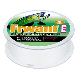 Frwanf Line Fishing Line X4, 322.8 ft (150 m), Solid Color, White, 4 Strands [No. 0.4 - 10 No