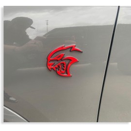 Reflective Concepts 2021, 2023-2025 Durango SRT Hellcat Fender Emblem Overlay Decal Stickers - (Color: Gloss Red)