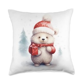 Icebear theme Christmas Danish Design Polar Bear Winter Throw Pillow, 18x18, Multicolor