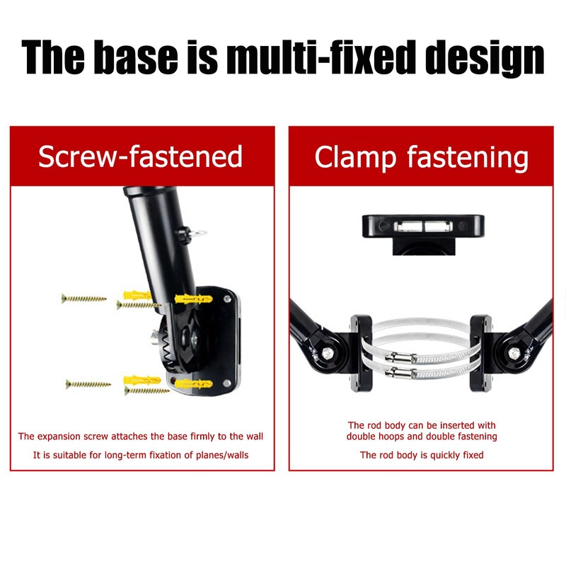 Flagpole Holder Mounting Bracket, Adjustable Flagpole Holder, Black Adjustable Flagpole