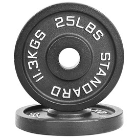 Aurorafy Cast Iron Olympic 2 Inch Weight Plate for Weightlifting and Strength Training, Multiple Weights Available, 25LB (Pair)
