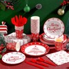 Nitial 240 Pcs Christmas Paper Plates and Napkins Serve 30
