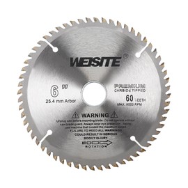 CoCud Circular Saw Blade, 6" Outer Dia 60 Teeth 1" Arbor, Wood Tungsten Carbide Tipped () Slitting Saw - (Applications: for Wood Cutting)