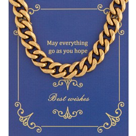 Sahoottie Men's Curb Chain Necklace Man Cuban Hip-Hop Chain Stainless Steel / 18 Carat Gold-Plated Chain Men 3/6/9 mm Wide 46/51 cm Chain Long, Stainless Steel